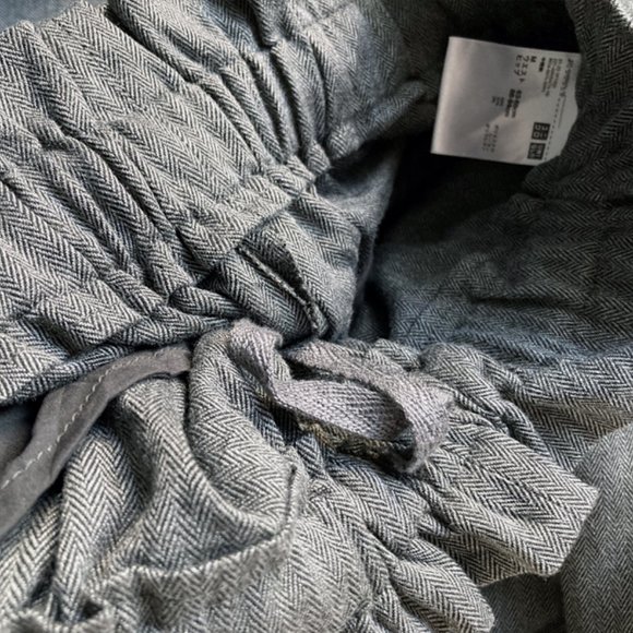 Uniqlo High Waisted Wide Leg Pants, Ankle Length Dark Grey Trousers - Picture 9 of 11